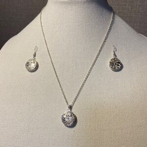 925 Necklace And Earring Dragonfly Set